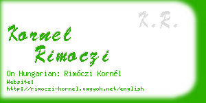 kornel rimoczi business card