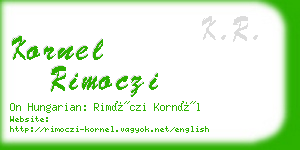 kornel rimoczi business card